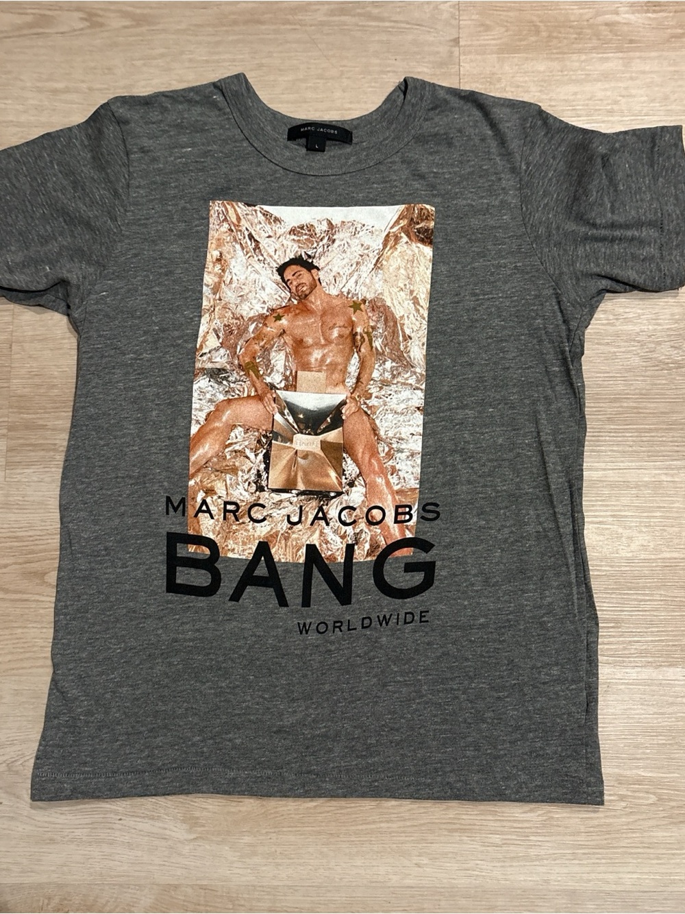 Marc Jacobs Gray Graphic 'BANG' Short Sleeve Tee